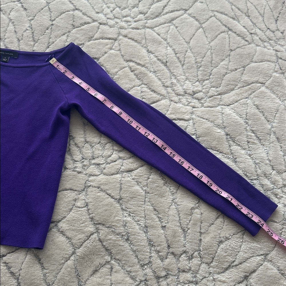 Ann Taylor Deep Purple Long Sleeve Top - Picture 5 of 12